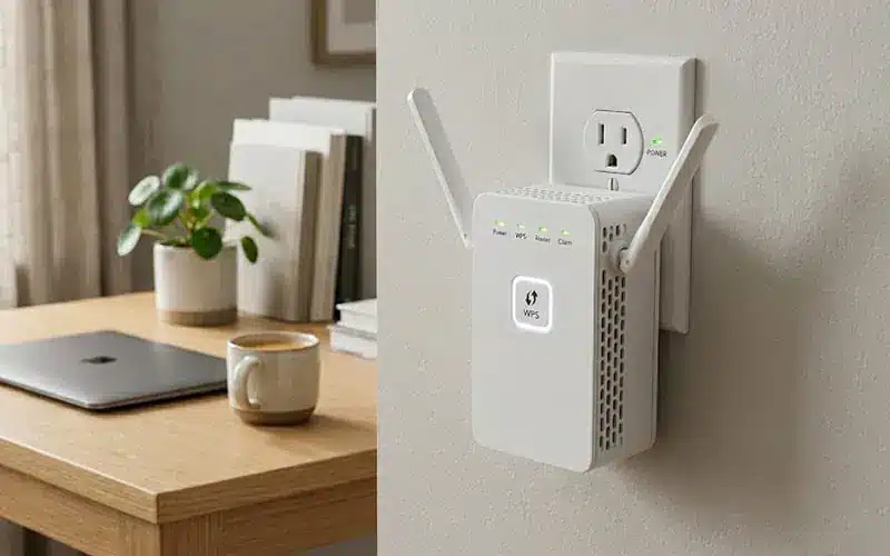 WiFi repeater pairing through WPS button